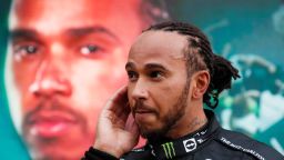 SOCHI, RUSSIA - SEPTEMBER 26: Race winner Lewis Hamilton of Great Britain and Mercedes GP talks to the media in parc ferme during the F1 Grand Prix of Russia at Sochi Autodrom on September 26, 2021 in Sochi, Russia. (Photo by Yuri Kochetkov - Pool/Getty Images)