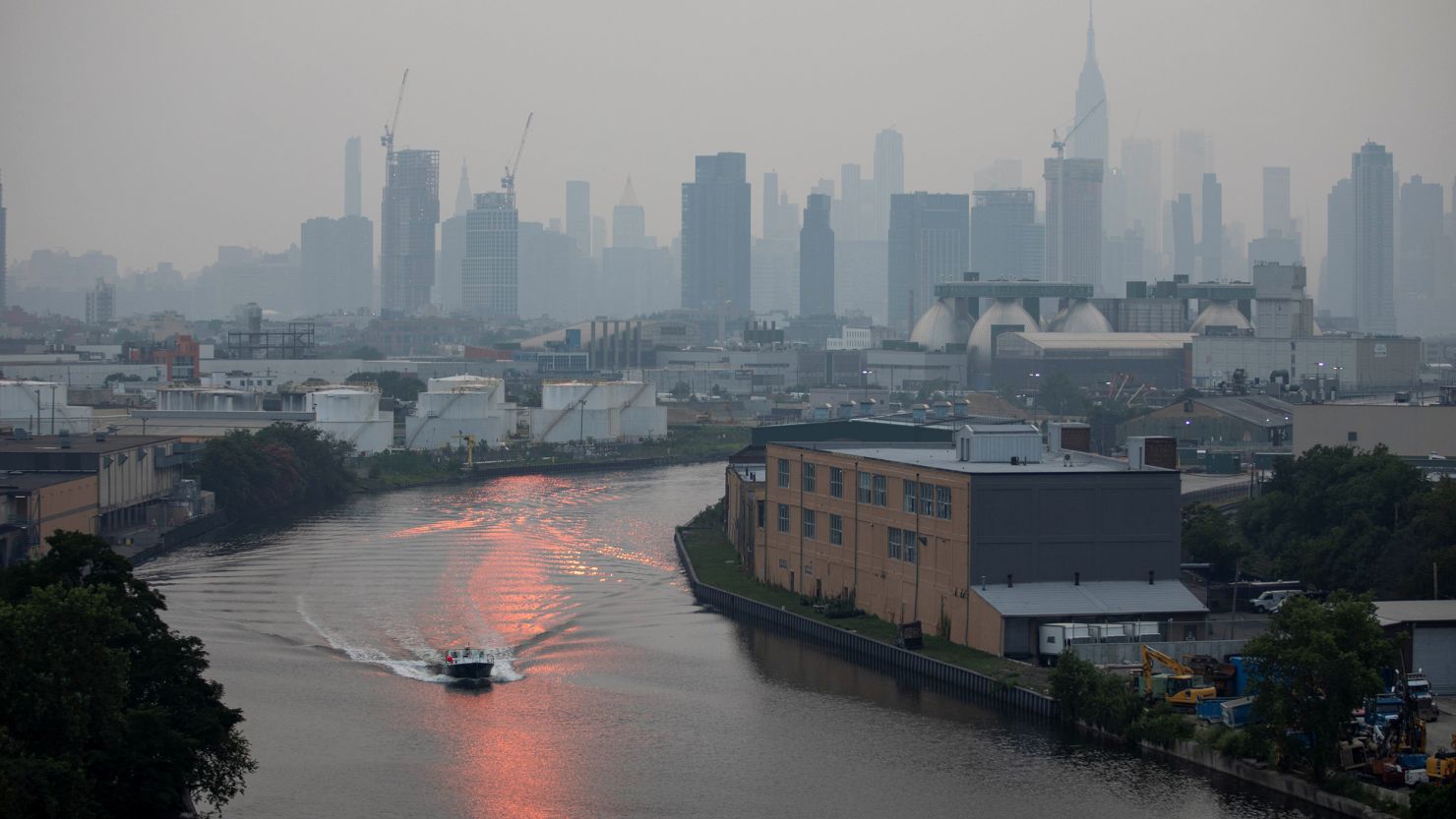 The Manhattan skyline was shrouded in a thick haze in July as a result of smoke from the wildfires in the Western United States.