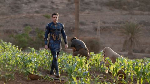 Ikaris (Richard Madden) ignores farmers.