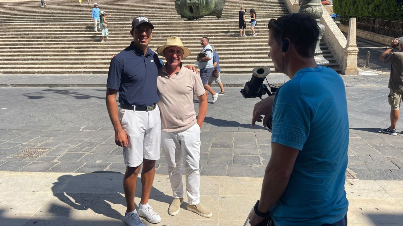 Federico Alba with interior designer Samuele Mazza in Noto.