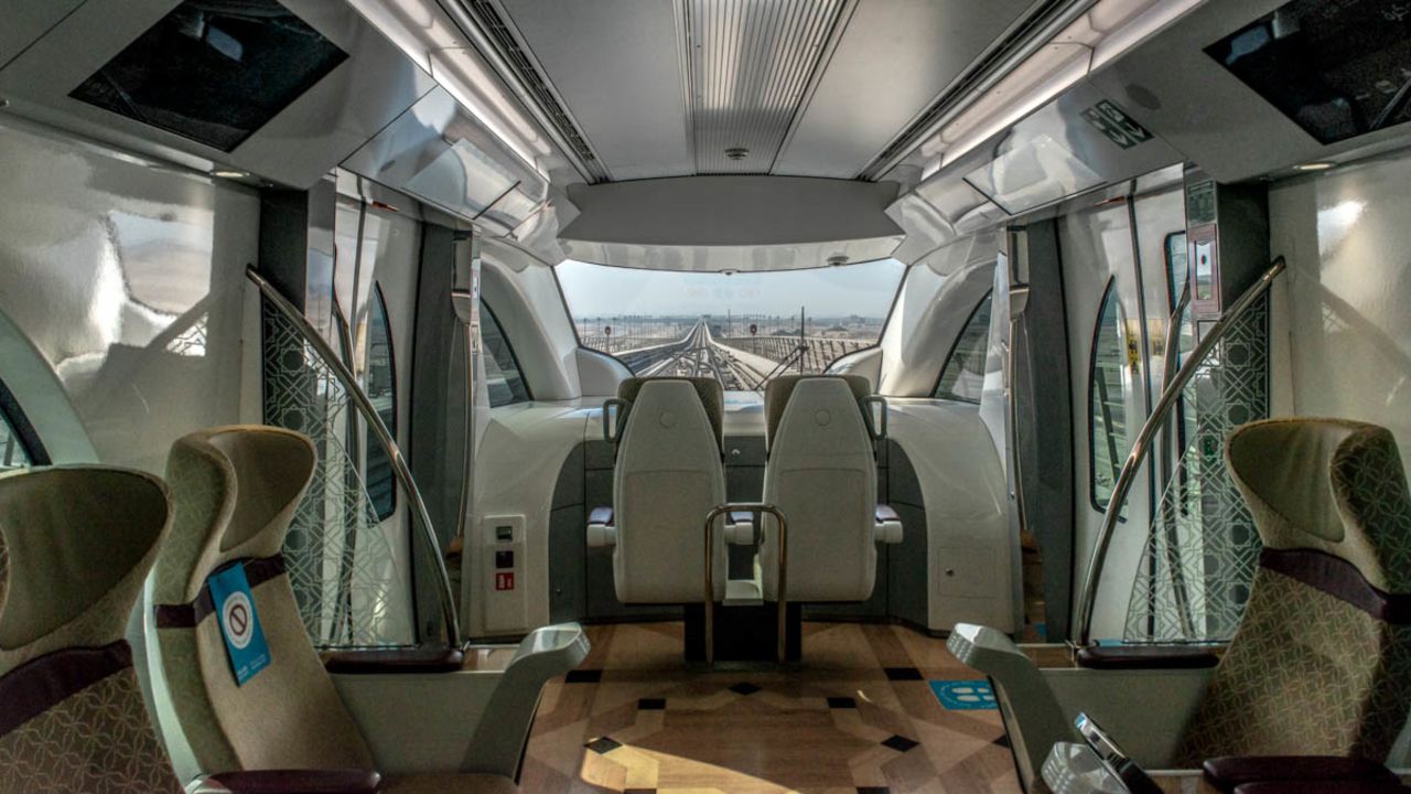 <strong>Gold standard: </strong>The driverless Doha Metro system, seen here from a Gold class cabin, is one of the most advanced rail transit networks in the world. 