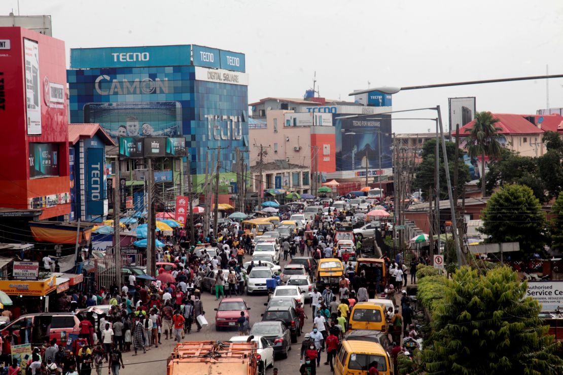 Lagos on May 13 2020, shortly after the government eased coronavirus lockdown measures.