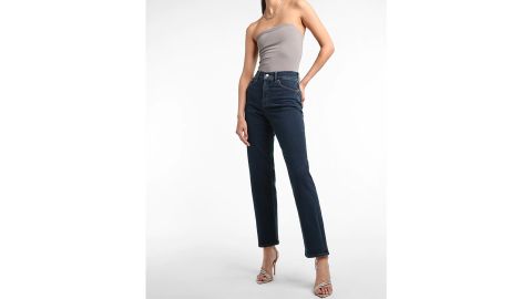 Express Super High Waisted Dark Wash Modern Straight Jeans