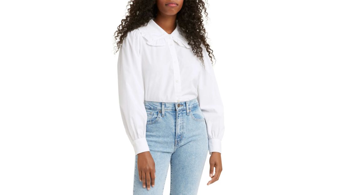 Levi's Karina Ruffle Collar Cotton Poplin Blouse