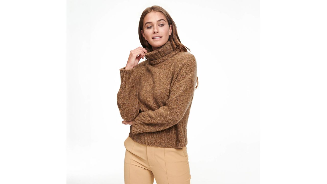 Naadam Marled Cashmere Turtleneck Sweater