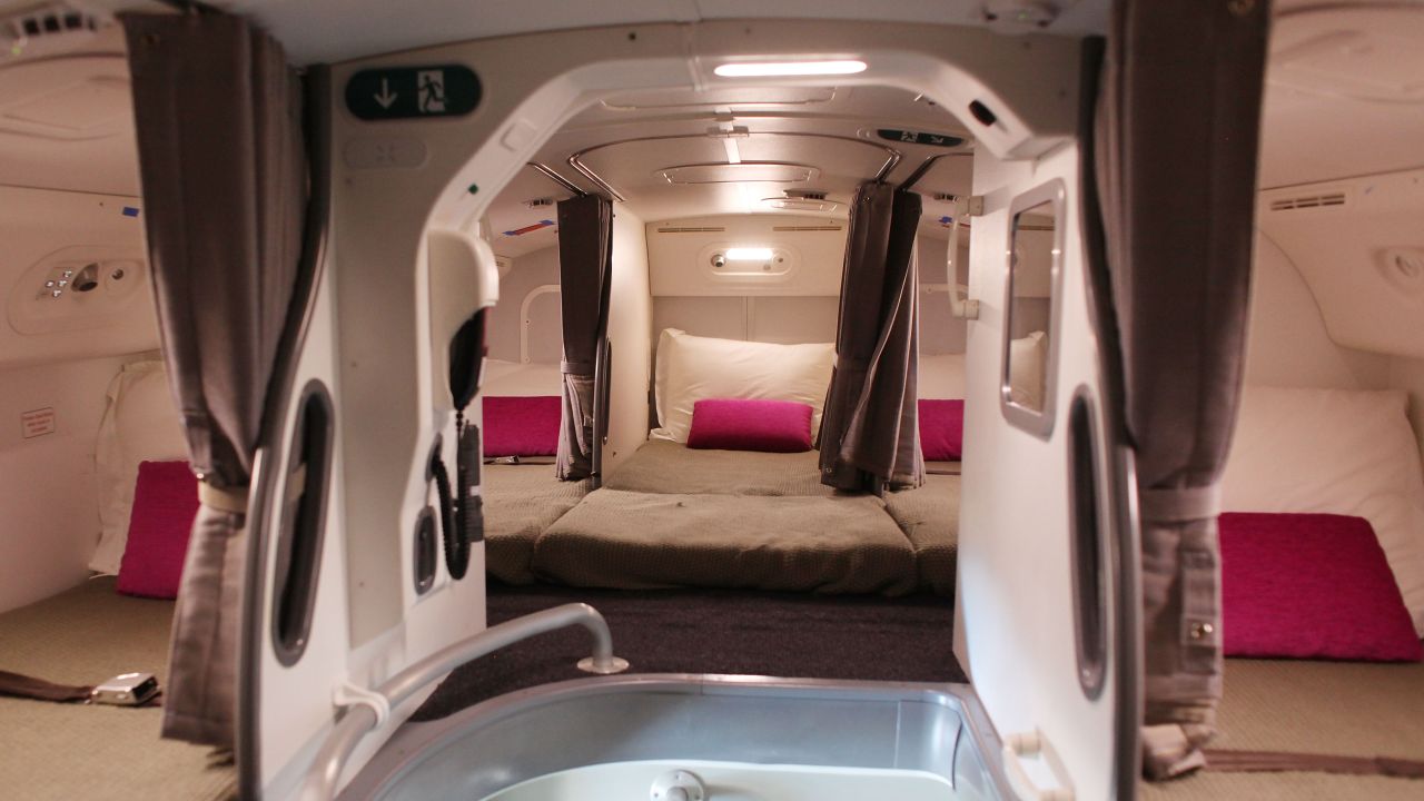 <strong>Sweet dreams:</strong> The crew sleeping quarters on the Boeing 787 Dreamliner is seen during a media tour on February 12, 2012 in Singapore. 