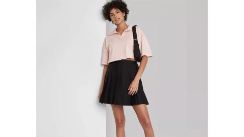 Wild Fable Woven Tennis Mini A-Line Skirt