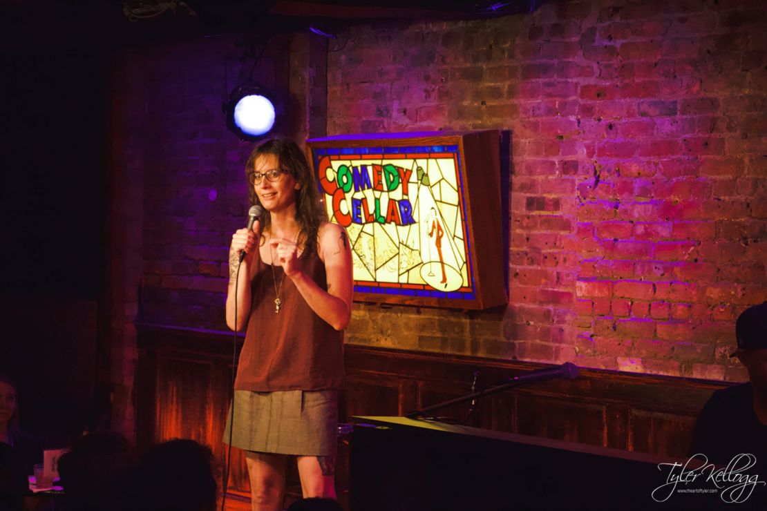 Jaye McBride's a regular at the Comedy Cellar, where she shares self-deprecating stories about being trans.