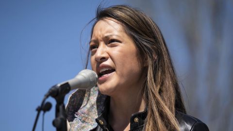 Representative Bee Nguyen, a Democrat from Georgia, speaks during a Stop AAPI Hate Rally in Atlanta, Georgia, U.S., on Saturday, March 20, 2021.