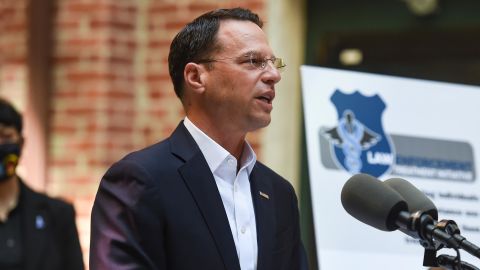 Pennsylvania Attorney General Josh Shapiro speaks during a press conference at the Council on Chemical Abuse (COCA) RISE Center in Reading, PA Tuesday morning April 13, 2021.