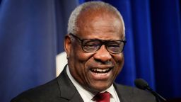 WASHINGTON, DC - OCTOBER 21: Associate Supreme Court Justice Clarence Thomas speaks at the Heritage Foundation on October 21, 2021, in Washington, DC. (Photo by Drew Angerer/Getty Images)