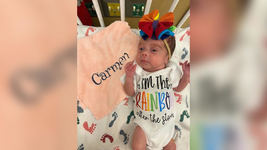 Carmen Robison, born premature and weighing 2 pounds, 9 ounces.