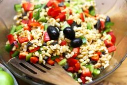 Kamut, shown here with fresh vegetables, is the trademarked brand name for an ancient wheat called Khorasan.