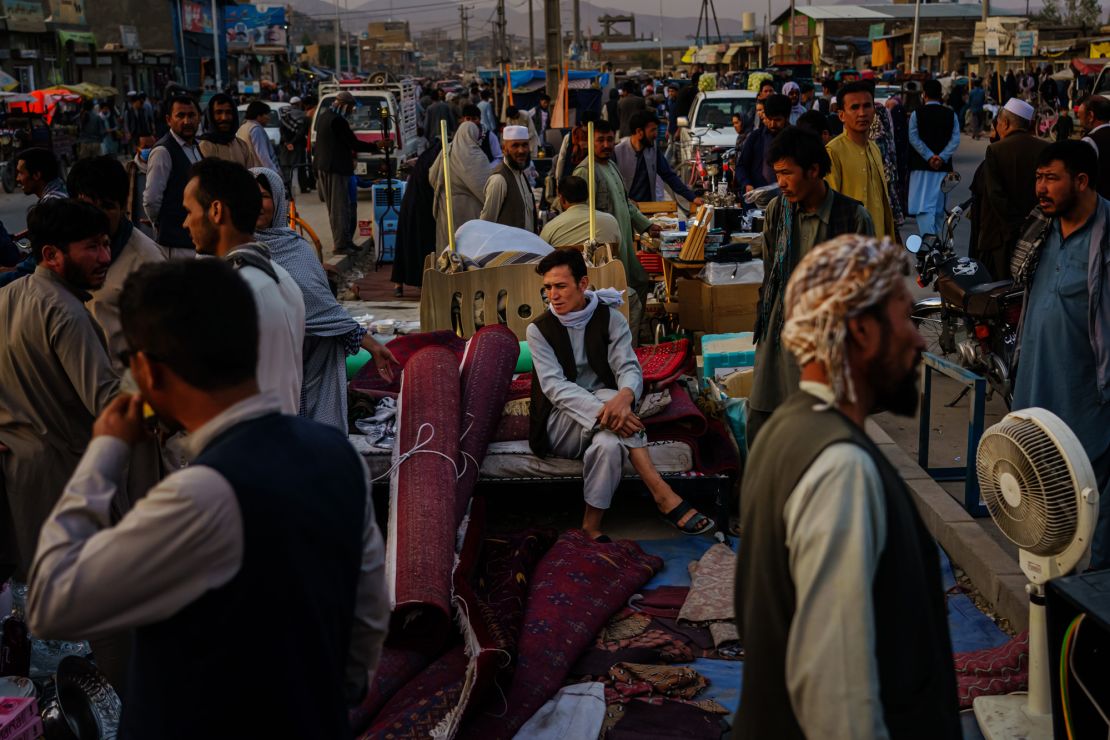 Afghans sell their personal belongings to raise money, citing unemployment, starvation and needing money to leave the country, in Kabul, Afghanistan, on September 20.