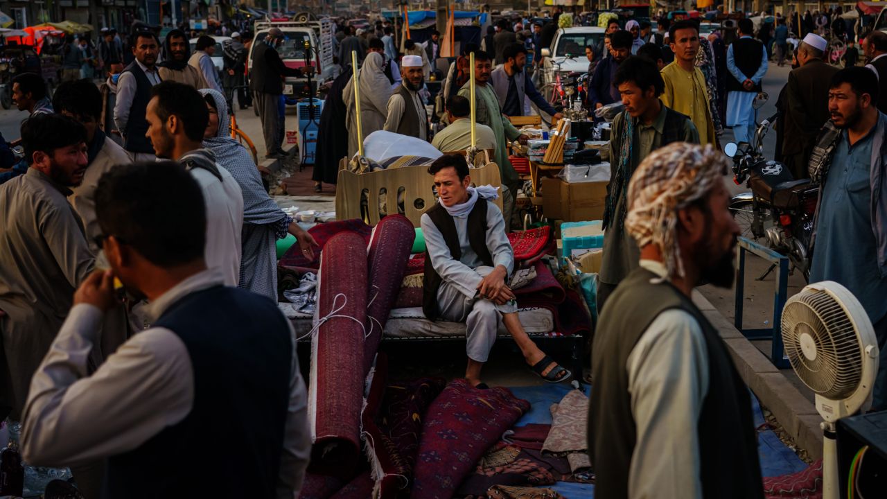 Afghans sell their personal belongings to raise money, citing unemployment, starvation and needing money to leave the country, in Kabul, Afghanistan, on September 20.