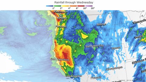 Precipitation forecast through Wednesday.