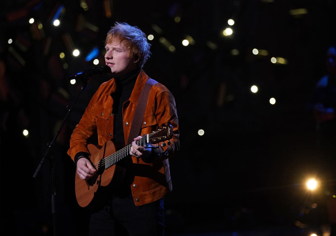 Ed Sheeran performs onstage during the first Earthshot Prize awards ceremony at Alexandra Palace in London, October 17. 