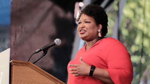 Voting rights activist Stacey Abrams speaks during a get-out-the-vote rally for Democratic gubernatorial candidate, former Virginia Gov. Terry McAuliffe on October 24, 2021 in Charlottesville, Virginia. 