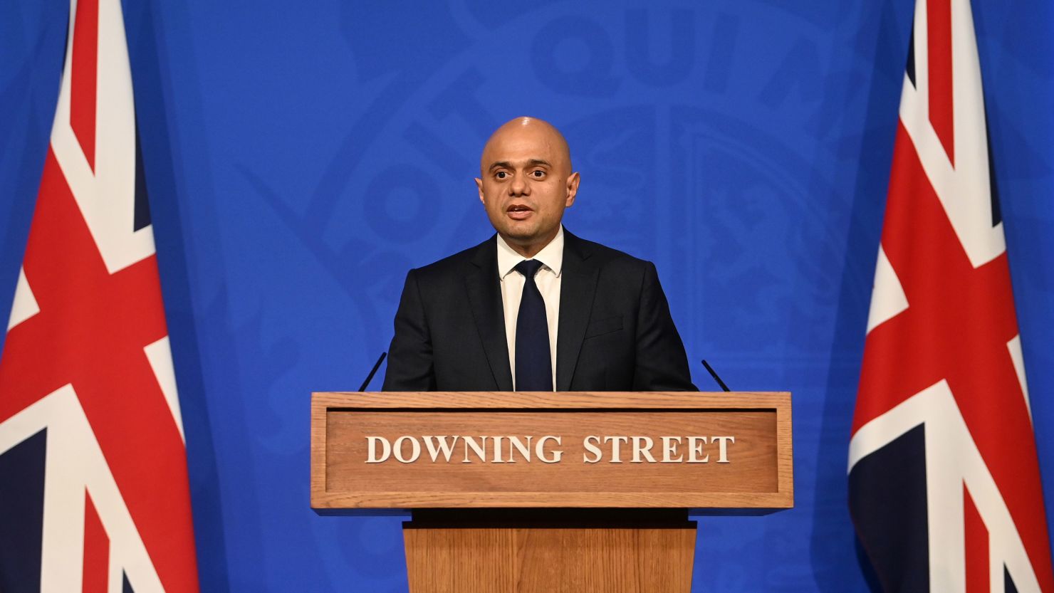 Javid pictured at Downing Street on October 20.