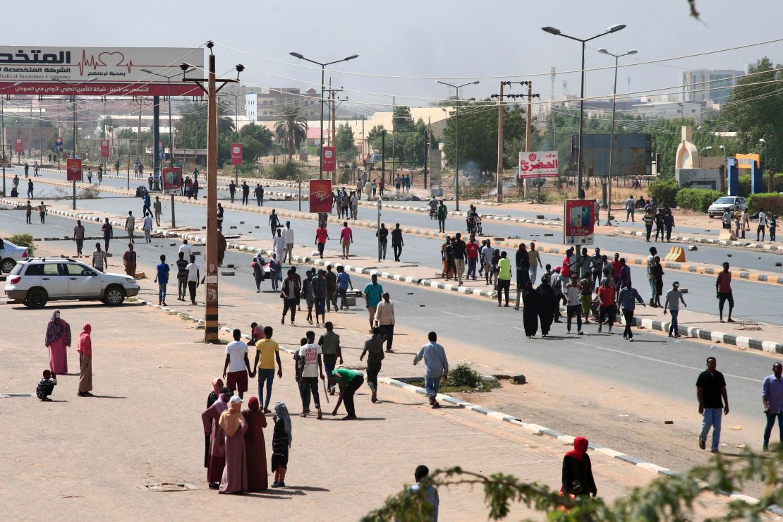 Sudanese demonstrators rally in the capital Khartoum, on October 25, 2021.