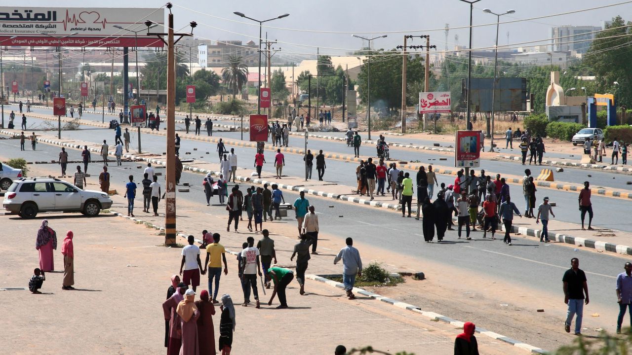 Sudanese demonstrators rally in the capital Khartoum, on October 25, 2021.
