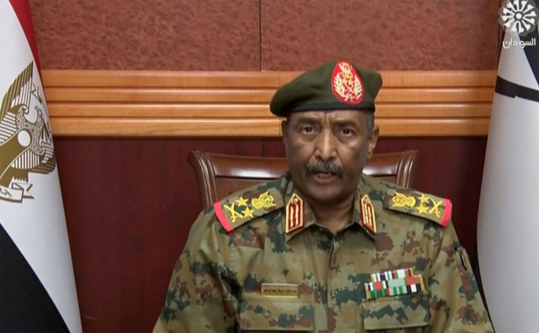 Sudanese General Abdel Fattah Burhan said that the military had dissolved its power-sharing government on Monday in a televised address.