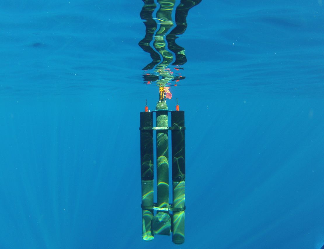 Seatrec's float uses differences in ocean temperature to power itself.