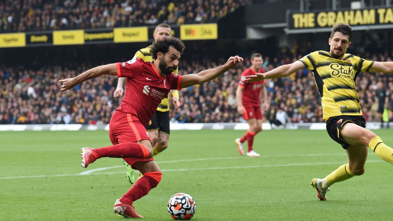 Salah scores Liverpool's fourth goal at Watford.