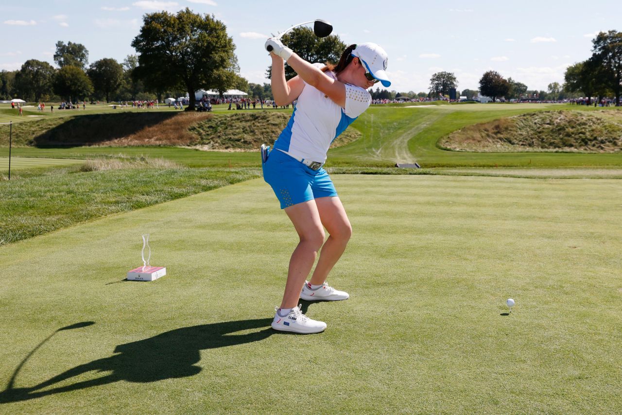 However, despite all the pressure of being a so-far unbeaten rookie at the Solheim Cup on her shoulders, Maguire played steady confident golf, never looking unnerved against Kupcho. 