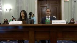 Ms. Stout from Snapchat, and Mr. Beckerman from TikTok, testifying before Senate members during a Senate subcommittee hearing titled "Protecting Kids Online" on October 26, 2021.