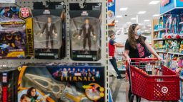 Customers shop for toys at a Target store on October 25, 2021 in Houston, Texas. 