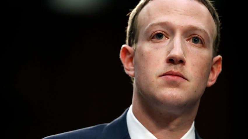 Facebook CEO Mark Zuckerberg testifies before a joint hearing of the Commerce and Judiciary Committees on Capitol Hill in Washington on April 10, 2018.