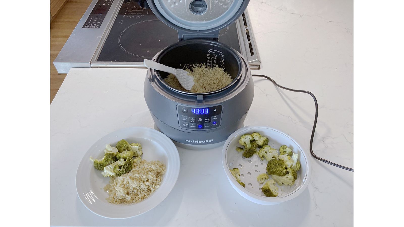 Did you know the NutriBullet EveryGrain Cooker can cook your rice and steam  your veggies, fish or even dumplings at the same time!