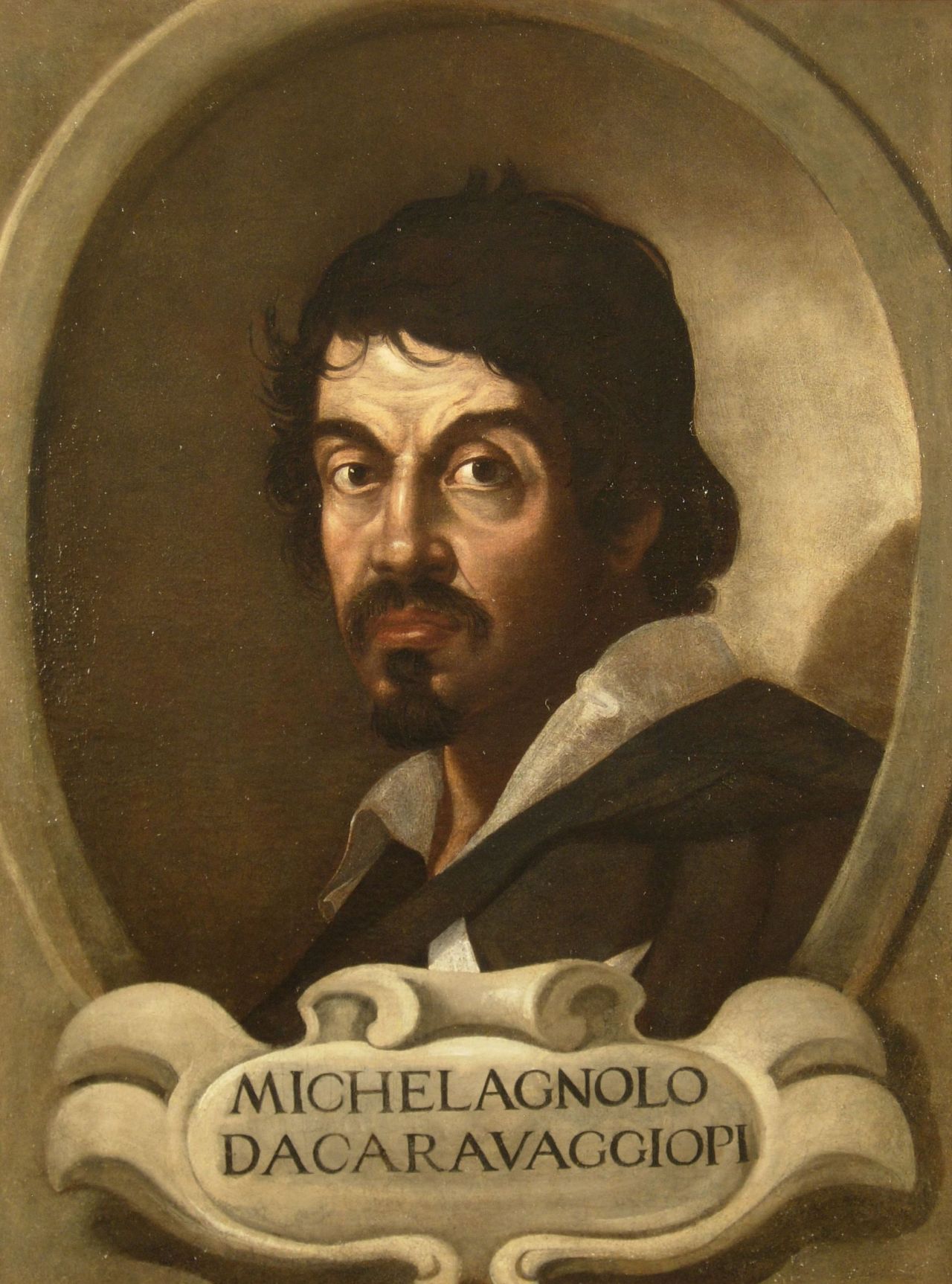 Portrait of Michelangelo Merisi da Caravaggio, 17th century. Found in the collection of National Museum of Western Art, Tokyo.