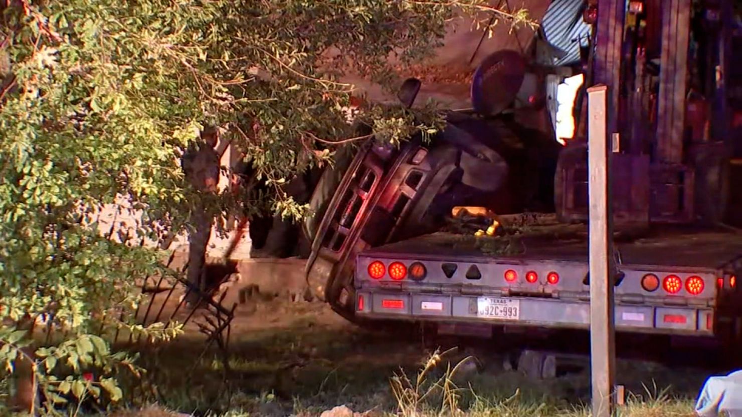 Four people were inside a Harris County, Texas, mobile home when the truck slammed in.