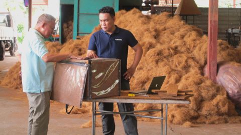 Fortuna Cools says it can produce 1,000 of its coconut-husk coolers each month. 