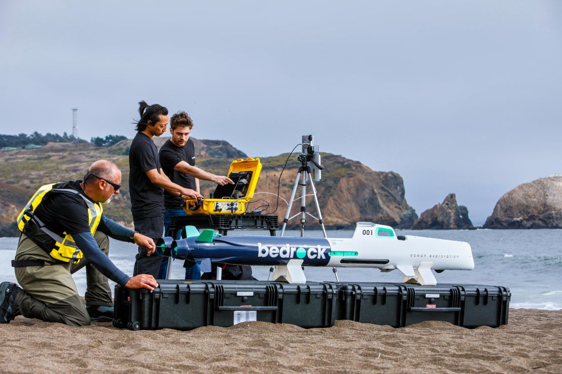 Bedrock Ocean Exploration uses an autonomous electric submarine fitted with sonars, cameras and lasers.