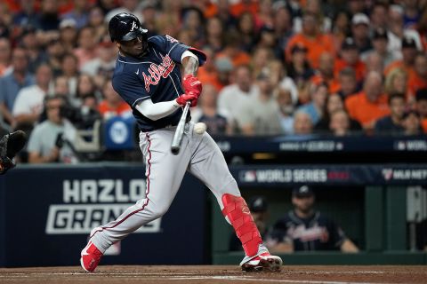 The Braves' Jorge Soler became the first player to hit a home run in the first plate appearance of a World Series.
