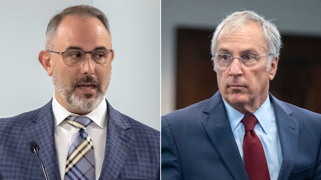 Attorneys Jason Sheffield (left) and Robert Rubin are representing Travis McMichael.