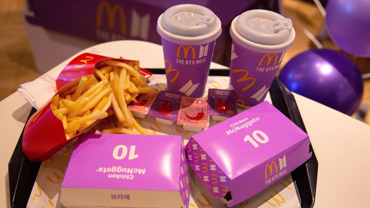 The McDonald's BTS meal set at a restaurant in Seoul, South Korea.
