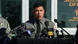 Santa Fe County Sheriff Adan Mendoza speaks during a press conference on Wednesday, October 27.
