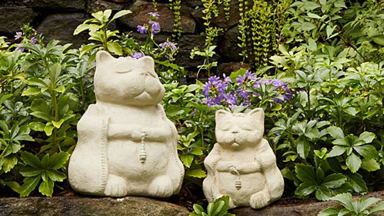 unique Michael Gentilucci Zen Cat Garden Sculpture