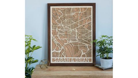 Personalized Wood Cut City Map