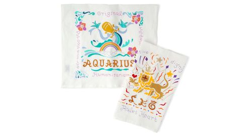 Carmel and Terrell Swan Embroidered Astrology Tea Towel
