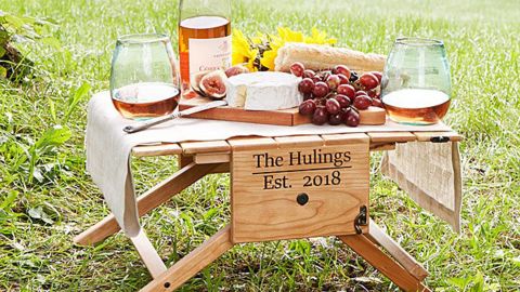 Mike Blaschka Personalized Picnic Table Wine Carrier
