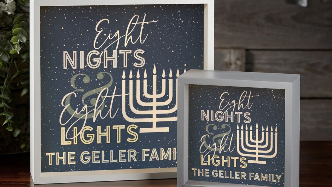 Personalization Mall Eight Nights & Eight Lights Personalized LED Light Hanukkah Shadow Box