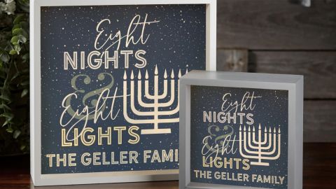 Personalization Mall Eight Nights & Eight Lights Personalized LED Light Hanukkah Shadow Box