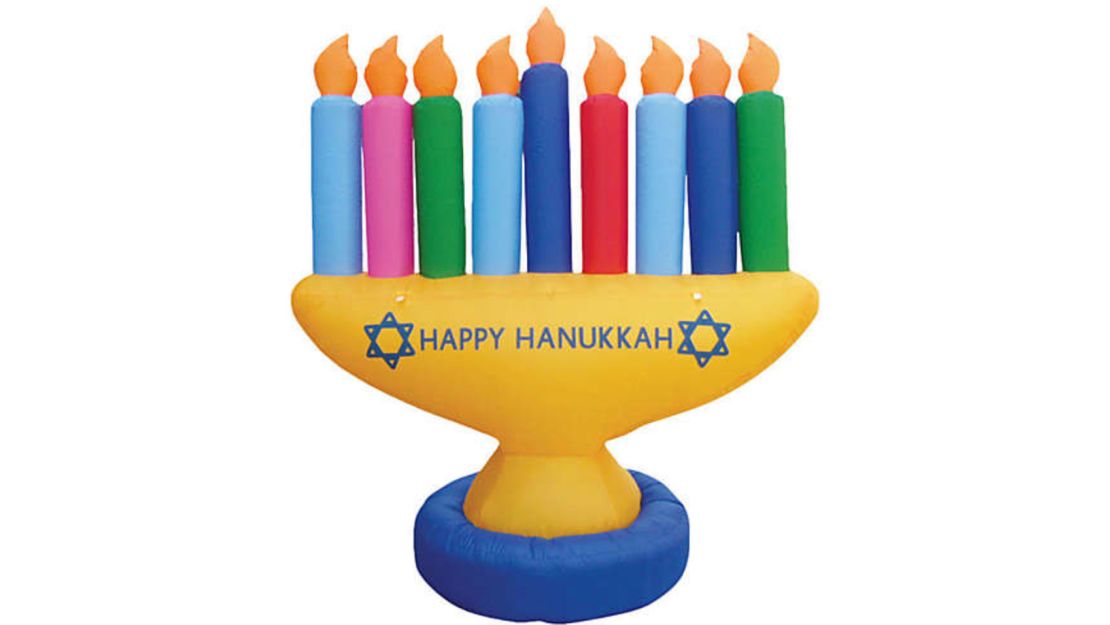 Zion Judaica 7-Foot Large Hanukkah Inflatable Décor Multicolor Menorah 