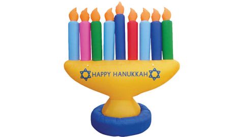 Zion Judaica 7-Foot Large Hanukkah Inflatable Décor Multicolor Menorah 