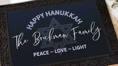 Personalization Mall Happy Hanukkah Personalized Doormat